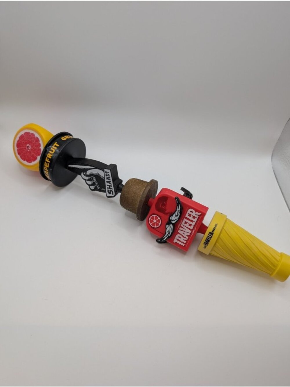Traveler Grapefruit Shandy Tap Handle Black Yellow Red Collectible Bar Decor
